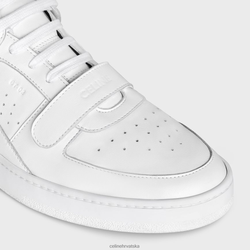 CELINE muškarci ct-02 srednja tenisica s čičkom od teleće kože optički bijelo/crno obuća 3WE2E2051