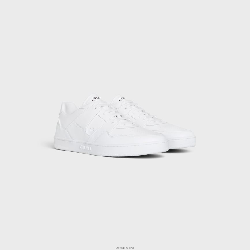 CELINE muškarci ct-04 niske tenisice na vezanje od teleće kože optički bijeli obuća 3WE2E2047