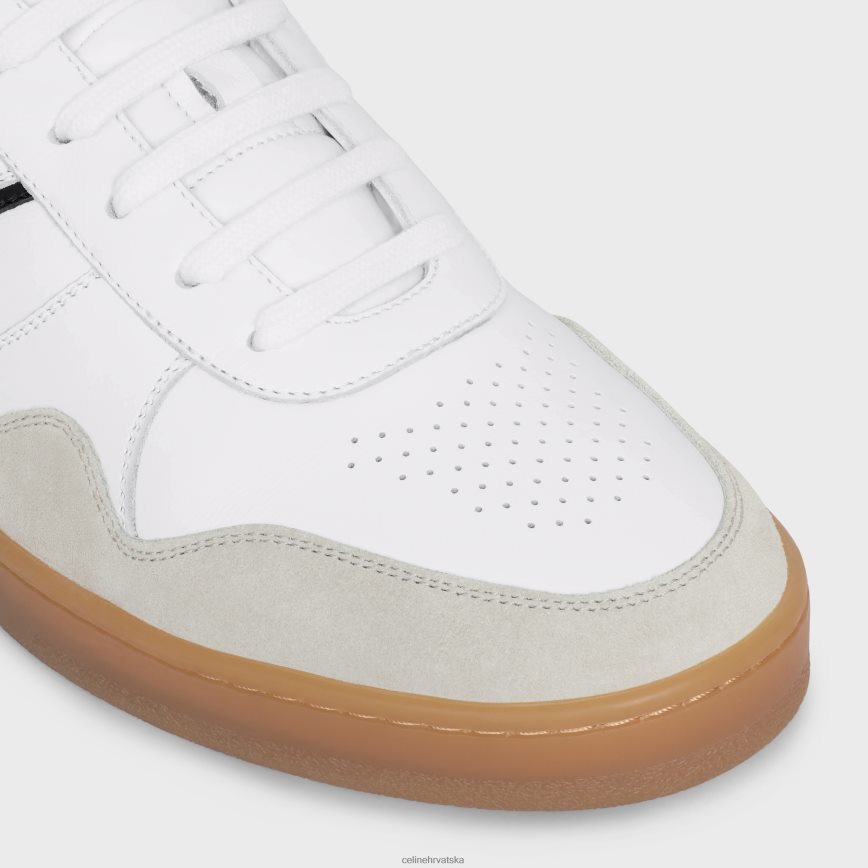 CELINE muškarci niske tenisice na vezanje od brušene kože i teleće kože optika bijela/siva/crna/bež obuća 3WE2E2033