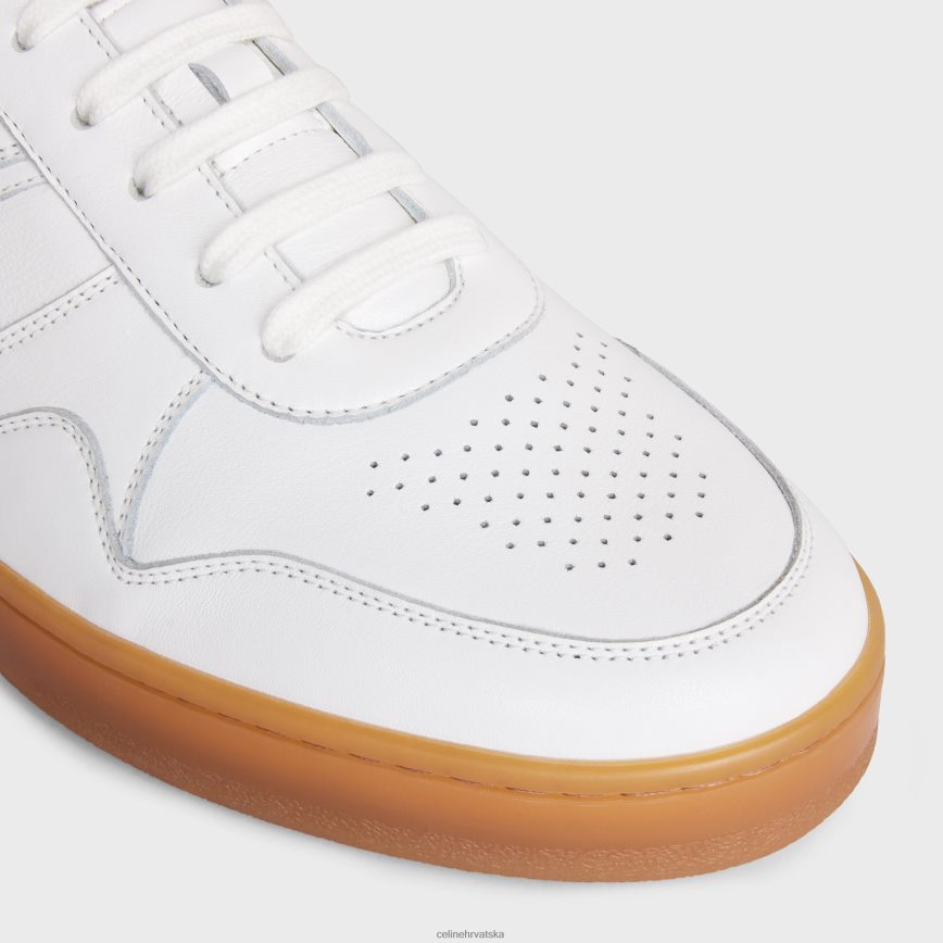 CELINE muškarci niske tenisice na vezanje od teleće kože optika bijela/bež obuća 3WE2E2043