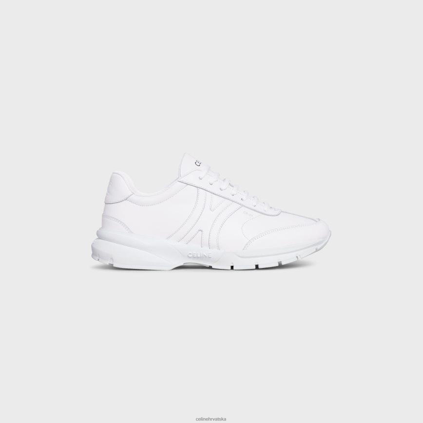 CELINE muškarci runner cr-01 niske tenisice na vezanje od teleće kože optički bijeli obuća 3WE2E2030
