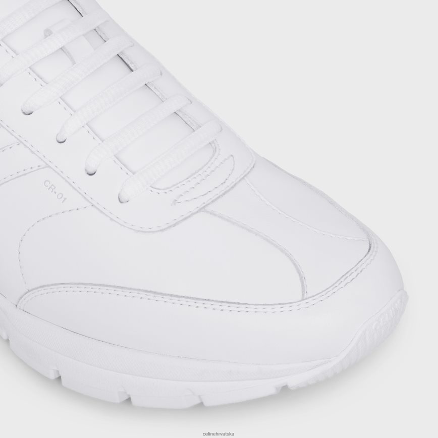 CELINE muškarci runner cr-01 niske tenisice na vezanje od teleće kože optički bijeli obuća 3WE2E2030
