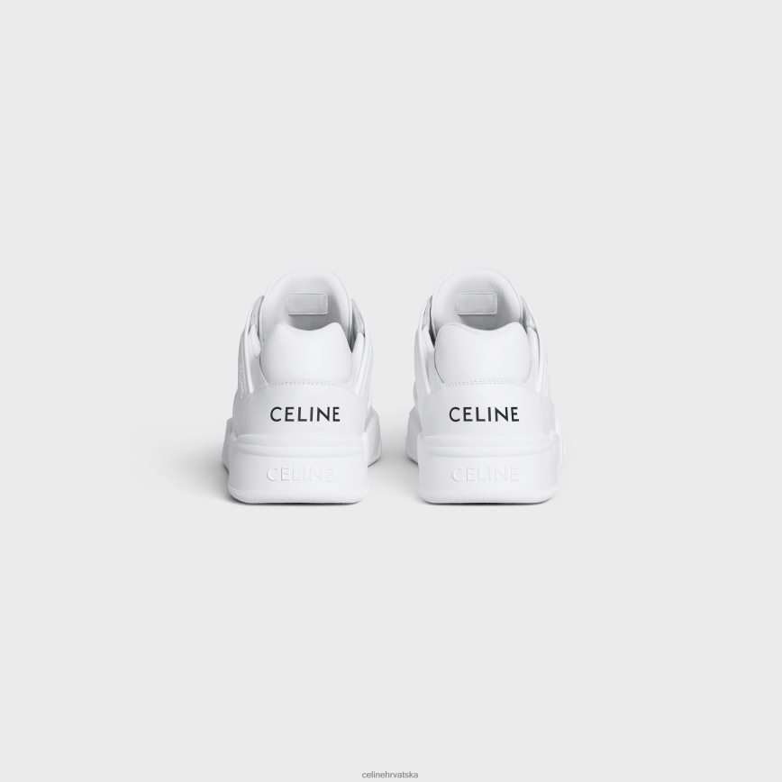 CELINE muškarci trainer cr-07 niske tenisice na vezanje od teleće kože optički bijeli obuća 3WE2E2046