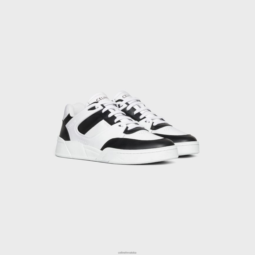 CELINE muškarci trainer cr-07 niske tenisice na vezanje od teleće kože optički bijelo/crno obuća 3WE2E2044