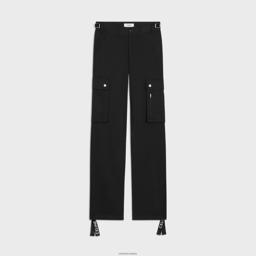 CELINE muškarci cargo hlače od pamučnog platna crno odjeća 3WE2E1823
