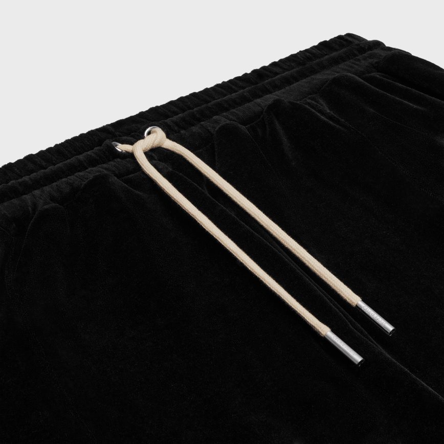 CELINE muškarci trenirka hlače od baršunastog žerseja crno bijeli odjeća 3WE2E1826