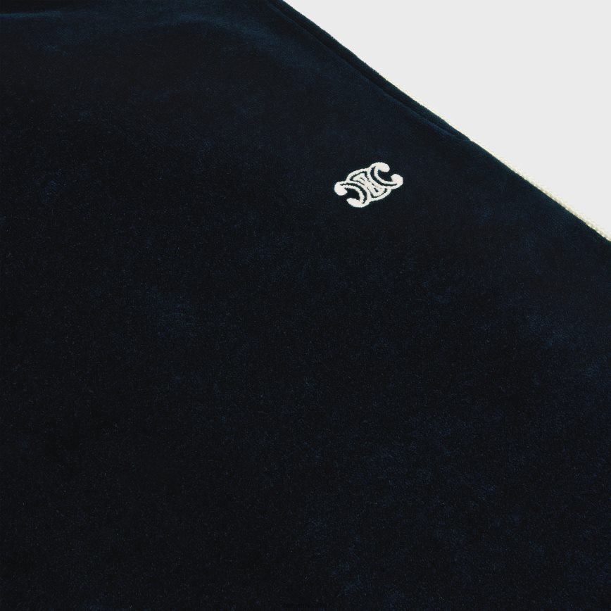 CELINE muškarci trenirka hlače od baršunastog žerseja ponoćka/ekru odjeća 3WE2E2013