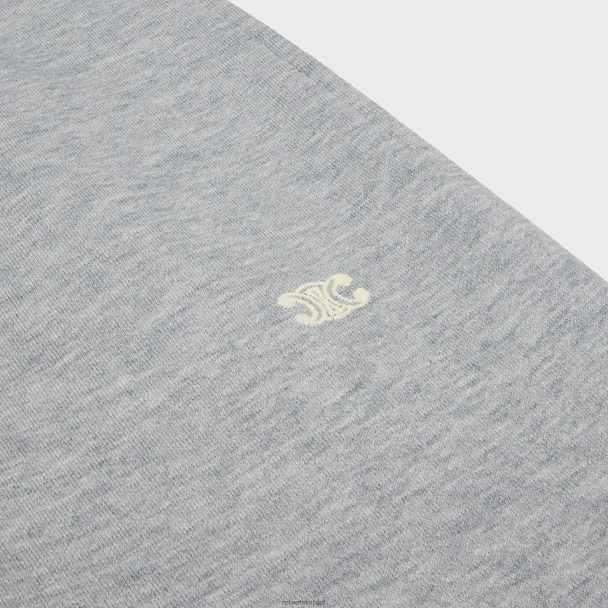 CELINE muškarci triomphe trenirke od pamuka i kašmira sivo/bijelo odjeća 3WE2E2019