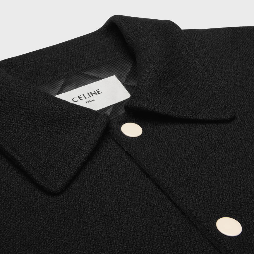 CELINE muškarci baseball teddy jakna od teksturirane vune crno odjeća 3WE2E1774