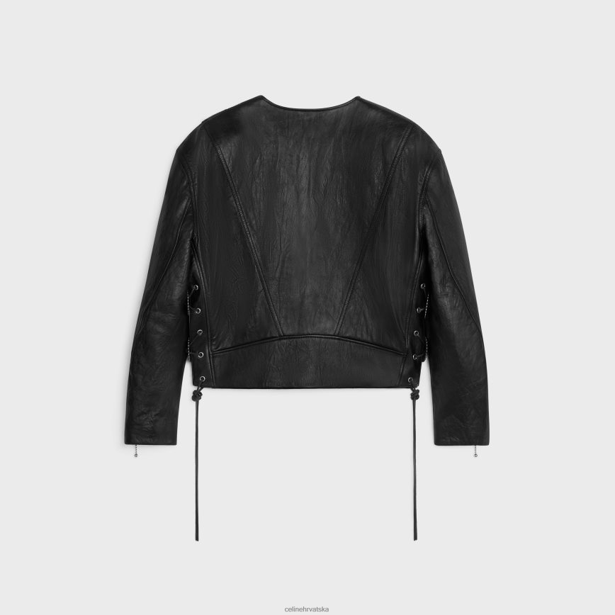 CELINE muškarci conchos jakna od janjeće kože crno odjeća 3WE2E1782