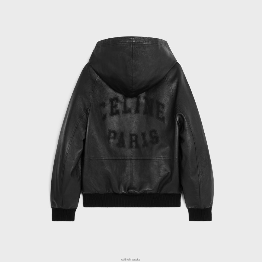 CELINE muškarci široka jakna od meke janjeće kože crno odjeća 3WE2E1783