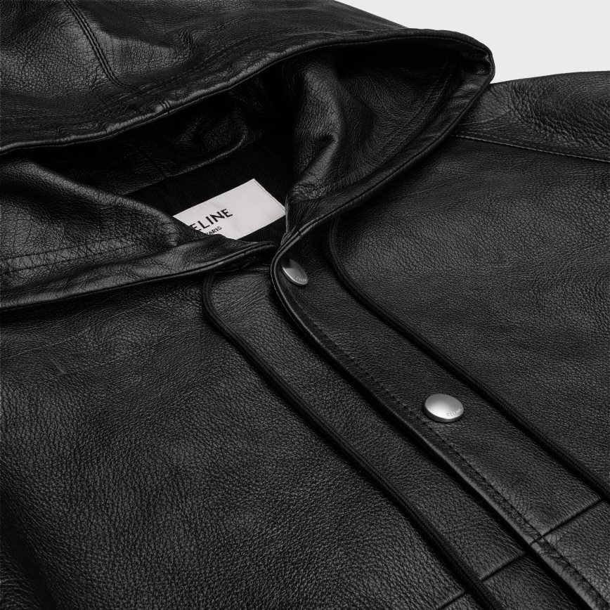 CELINE muškarci široka jakna od meke janjeće kože crno odjeća 3WE2E1783