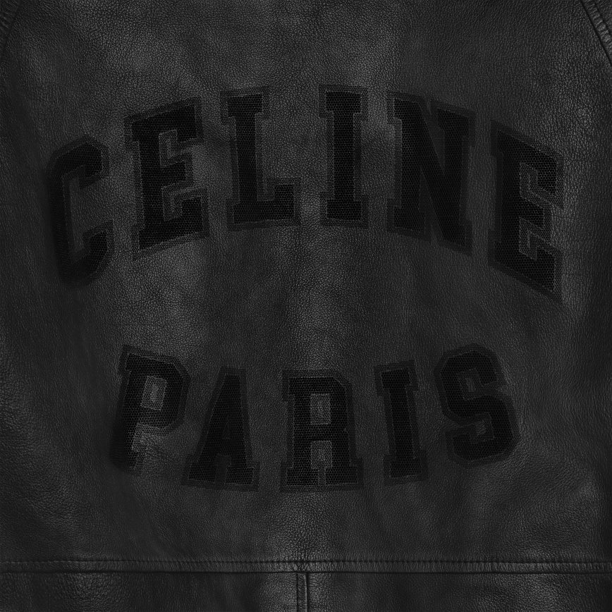 CELINE muškarci široka jakna od meke janjeće kože crno odjeća 3WE2E1783