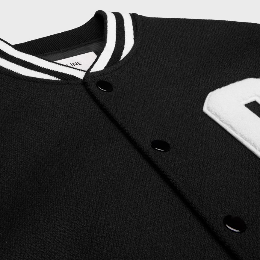 CELINE muškarci jackson teddy jakna od teksturirane vune crno odjeća 3WE2E1775