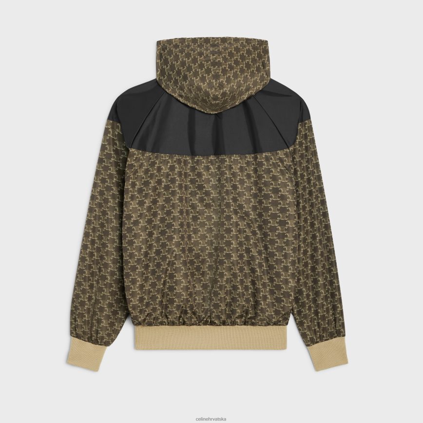 CELINE muškarci jakna od monogram najlona bež/crna odjeća 3WE2E1855