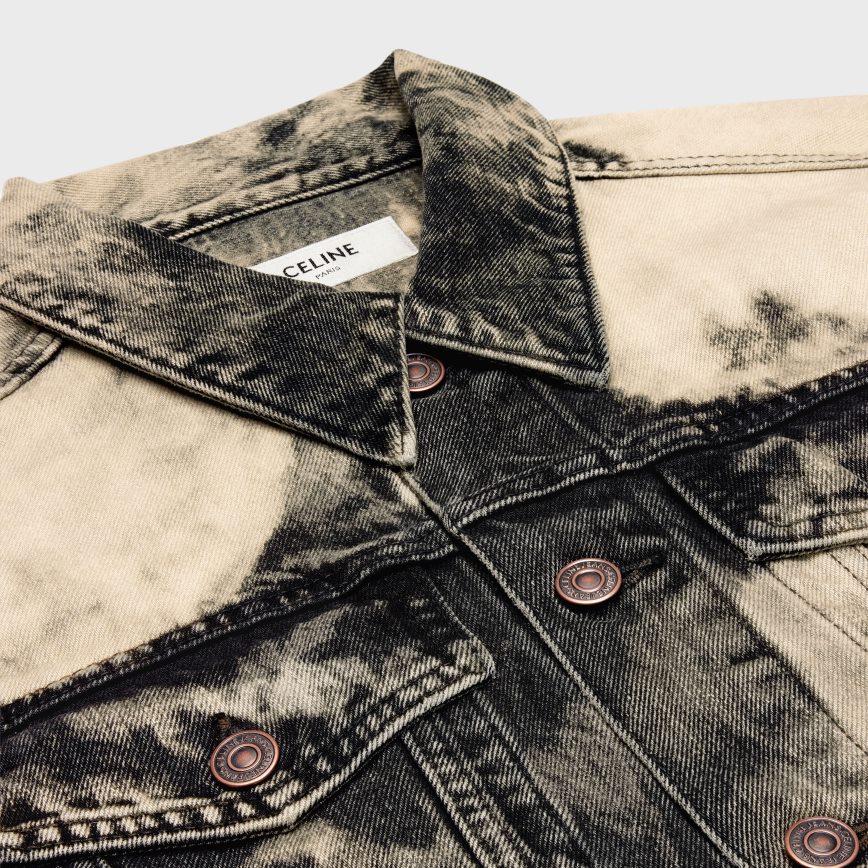 CELINE muškarci kamionska jakna u obliku slova V od trapera harris oprati odjeća 3WE2E1990