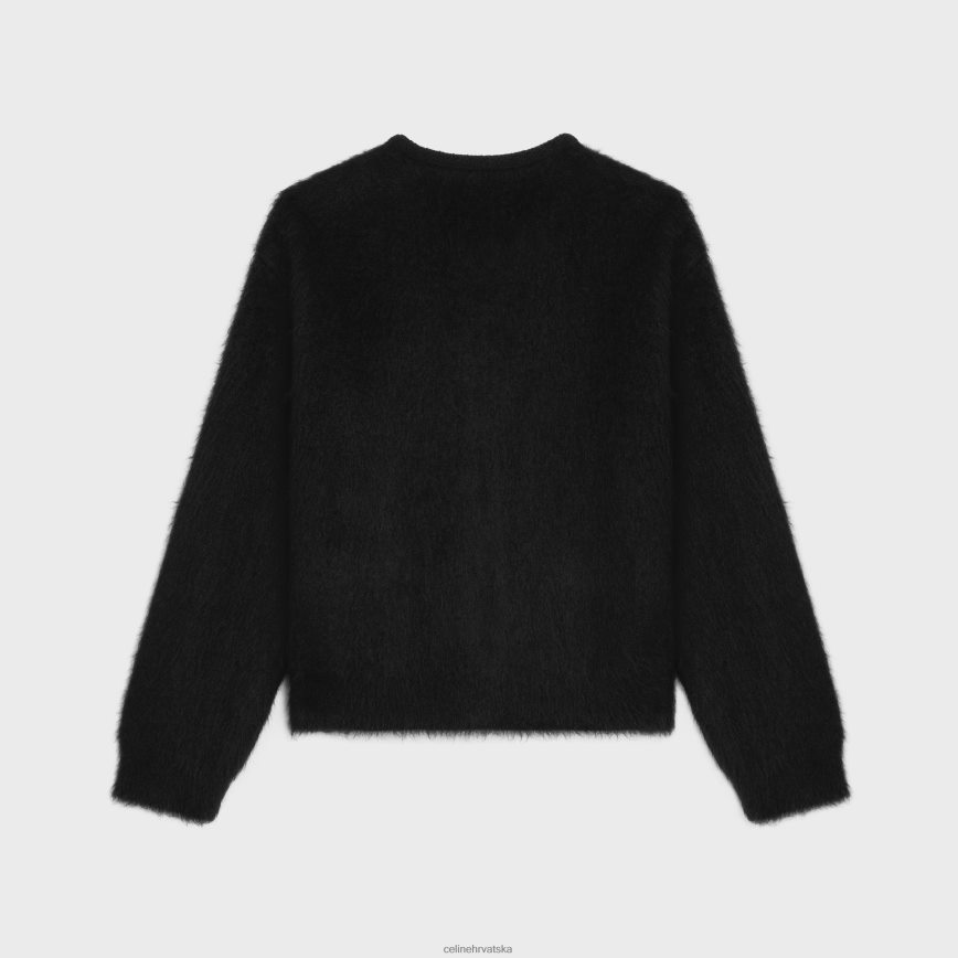 CELINE muškarci kardigan jakna od brušenog mohera crno odjeća 3WE2E1954