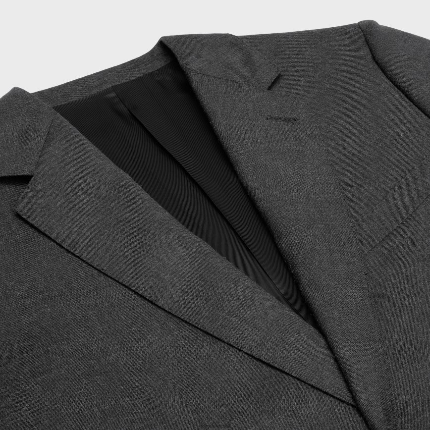 CELINE muškarci klasična jakna od lagane vune antracit odjeća 3WE2E1871