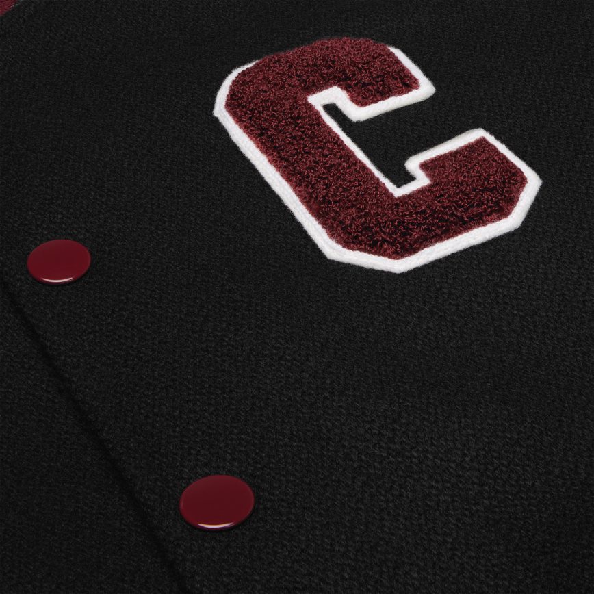 CELINE muškarci klasična teddy jakna od teksturirane vune crno/bordo odjeća 3WE2E1837