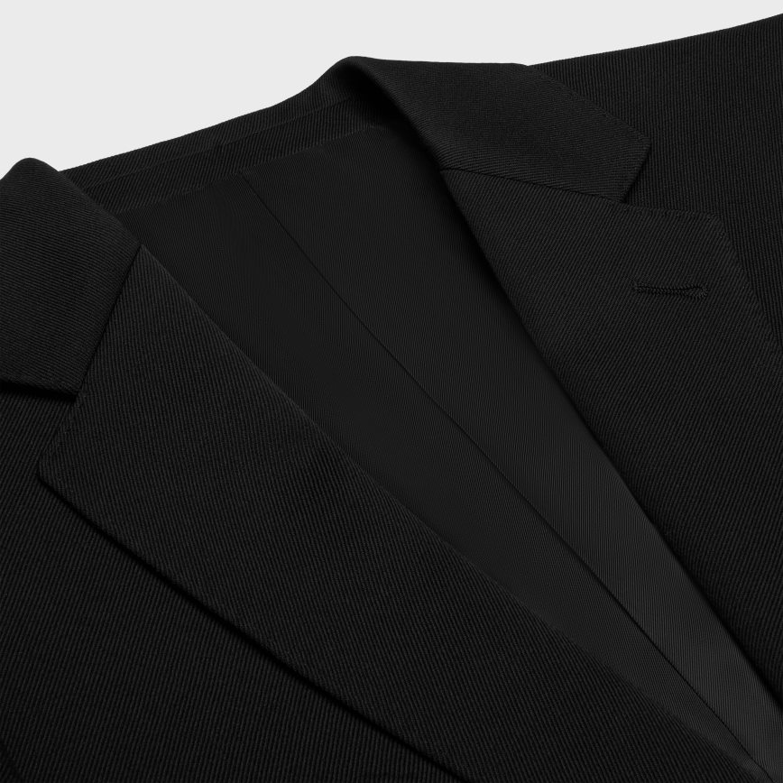 CELINE muškarci klasični sako od dijagonalne vune crno odjeća 3WE2E1786