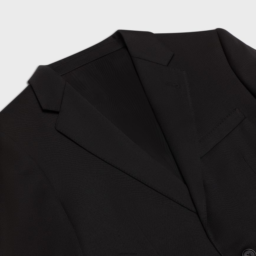 CELINE muškarci kratka jakna u grain de poudre ultra crna odjeća 3WE2E1887