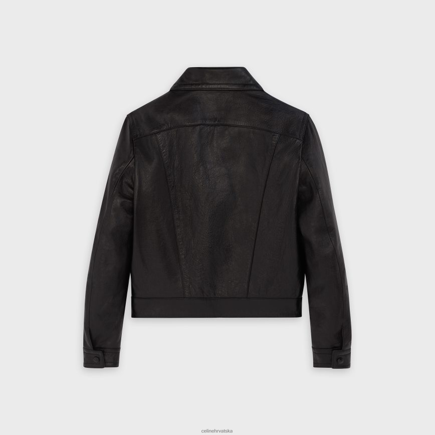 CELINE muškarci paul bluzon u janjećoj koži crno odjeća 3WE2E1831