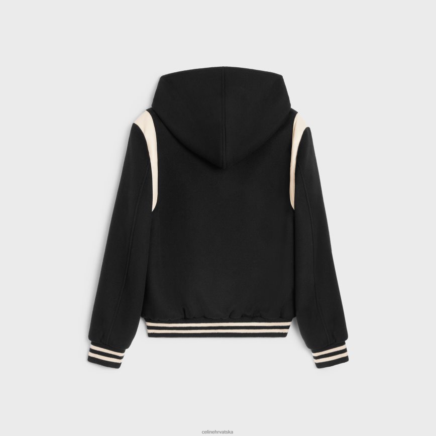 CELINE muškarci teddy jakna s kapuljačom od kašmir vune crno odjeća 3WE2E1836