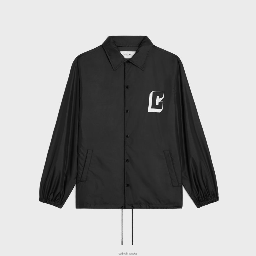 CELINE muškarci trenerska jakna od laganog najlona crno odjeća 3WE2E1849