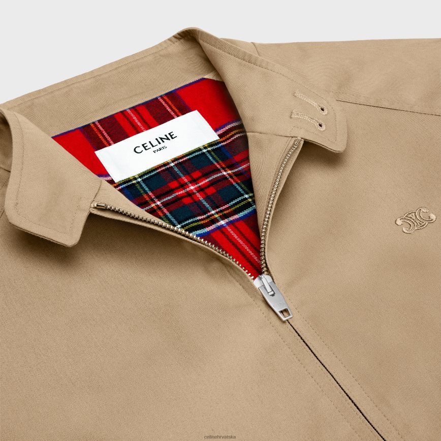 CELINE muškarci triomphe bluzonska jakna od tehničkog pamuka bež odjeća 3WE2E1842