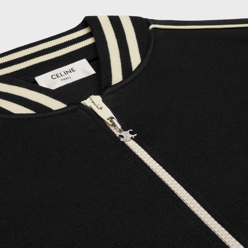 CELINE muškarci triomphe teddy jakna u dresu s dva lica crno bijeli odjeća 3WE2E1848