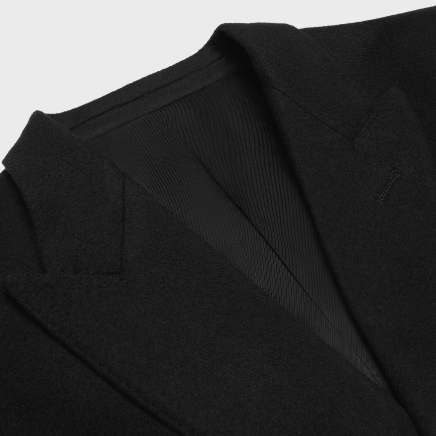 CELINE muškarci klasični kaput od vunene tkanine crno odjeća 3WE2E1858