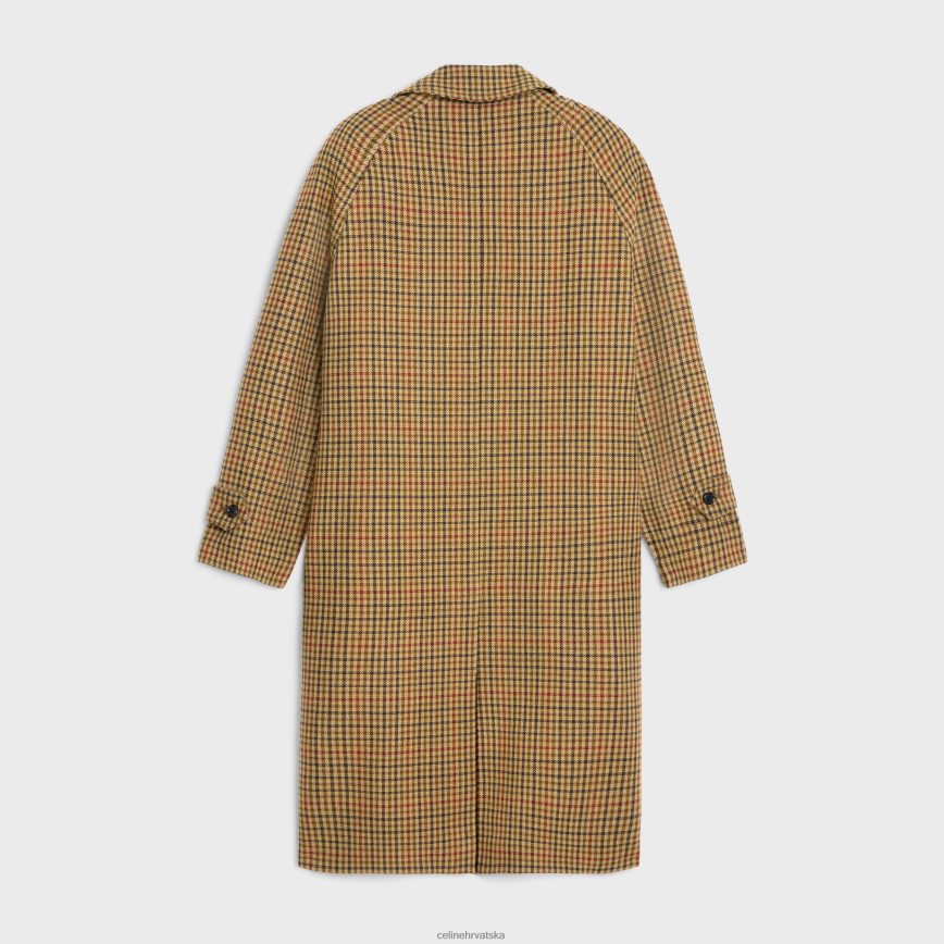 CELINE muškarci mac kaput od karirane vune bež/kaki/rouille odjeća 3WE2E1860