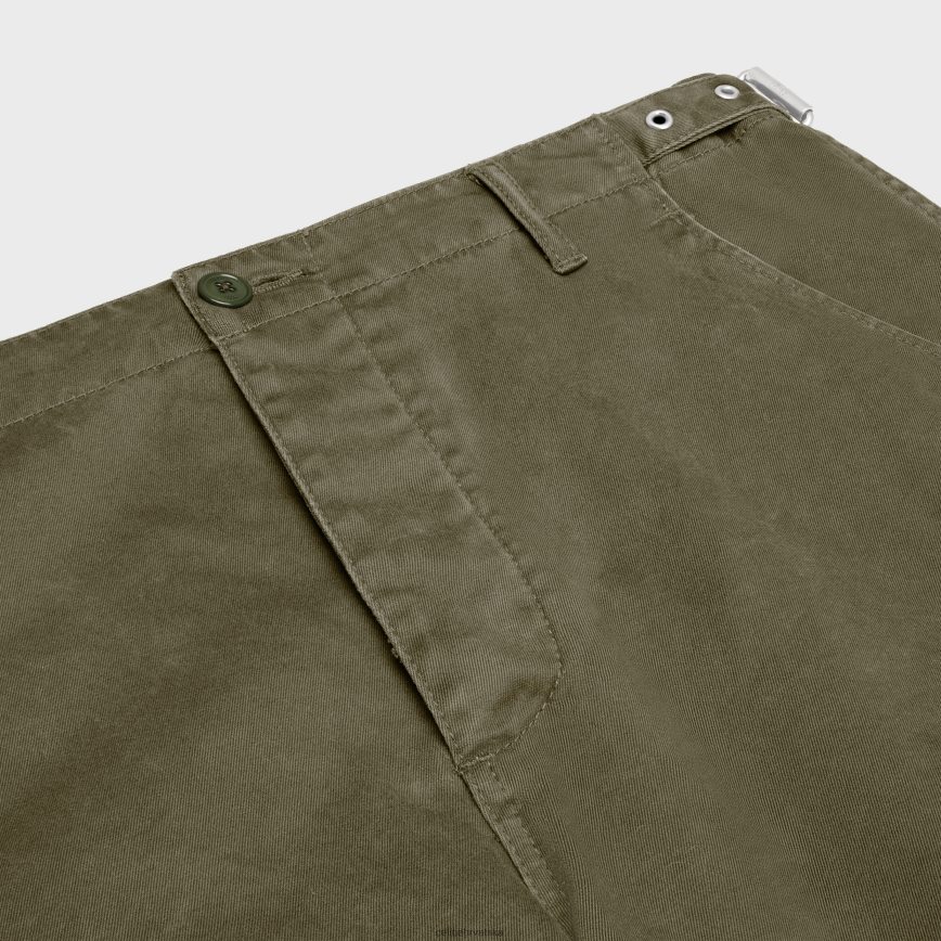 CELINE muškarci kratke hlače s naramenicama od pamuka zelena vojska odjeća 3WE2E2023