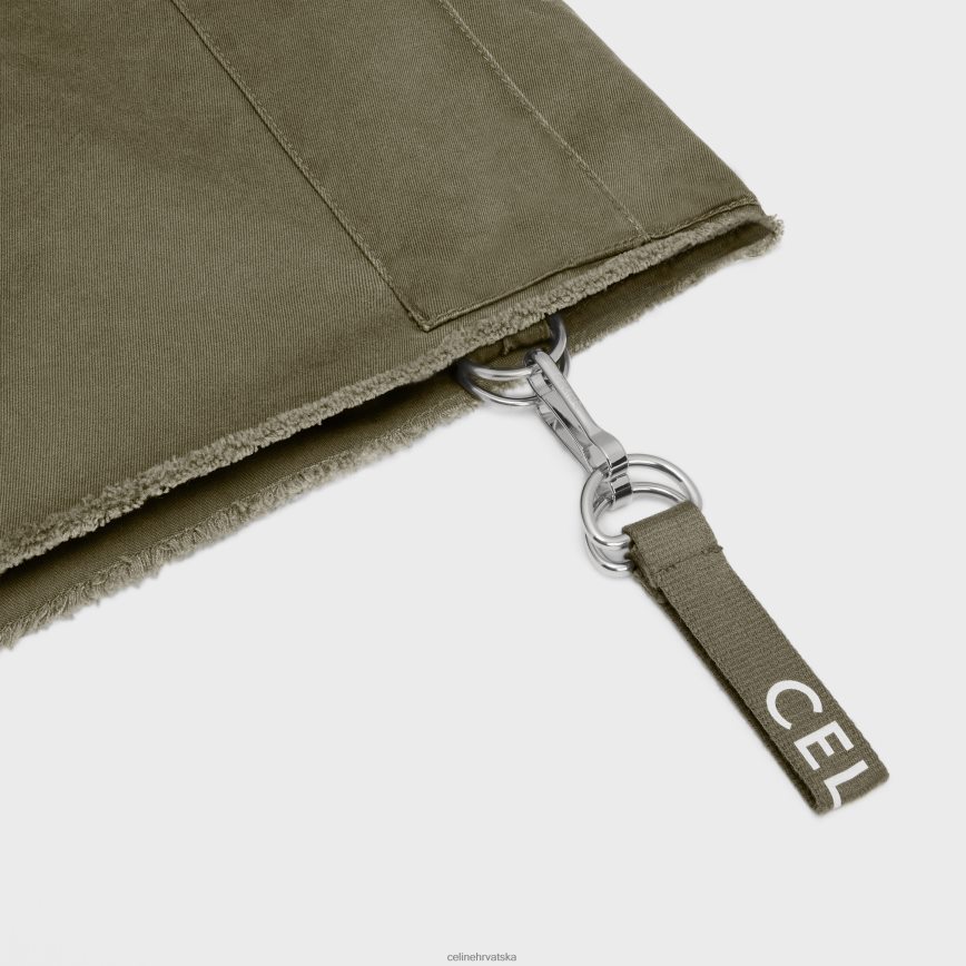 CELINE muškarci kratke hlače s naramenicama od pamuka zelena vojska odjeća 3WE2E2023