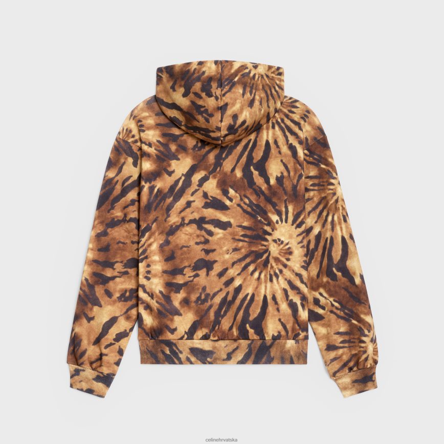 CELINE muškarci široka majica s kapuljačom od džerseja smeđa/crna/beličasta odjeća 3WE2E1946