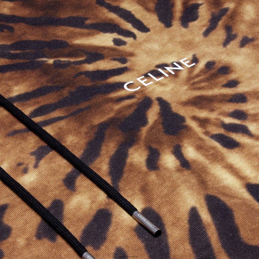 CELINE muškarci široka majica s kapuljačom od džerseja smeđa/crna/beličasta odjeća 3WE2E1946