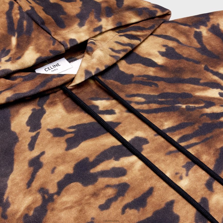 CELINE muškarci široka majica s kapuljačom od džerseja smeđa/crna/beličasta odjeća 3WE2E1946