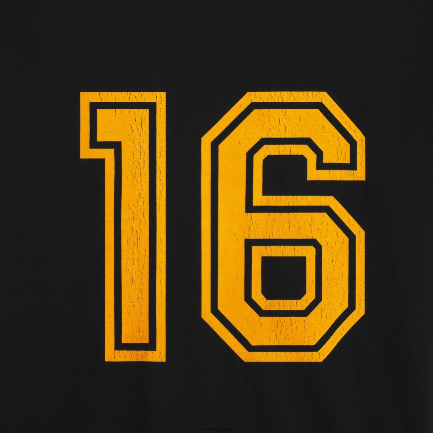 CELINE muškarci 16 široka majica kratkih rukava od pamučnog žerseja crna/zlatno žuta odjeća 3WE2E1928