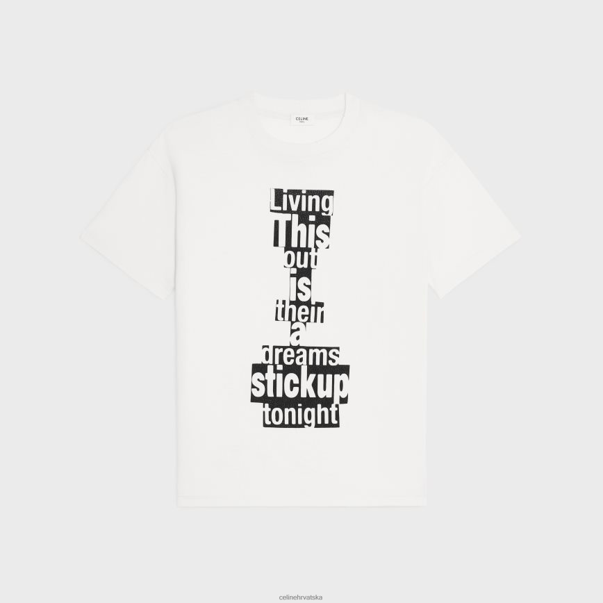 CELINE muškarci dash snježna široka majica kratkih rukava od pamučnog žerseja sivo bijelo/crno odjeća 3WE2E1814