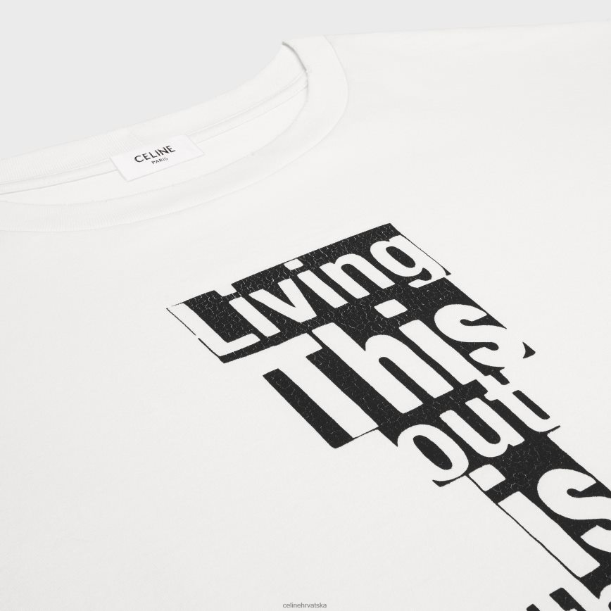 CELINE muškarci dash snježna široka majica kratkih rukava od pamučnog žerseja sivo bijelo/crno odjeća 3WE2E1814