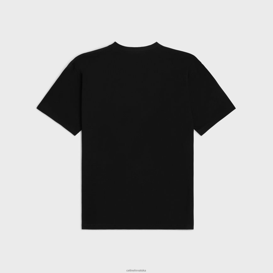 CELINE muškarci široka majica kratkih rukava od pamučnog žerseja crna/zlatno žuta/slabo žuta odjeća 3WE2E1815