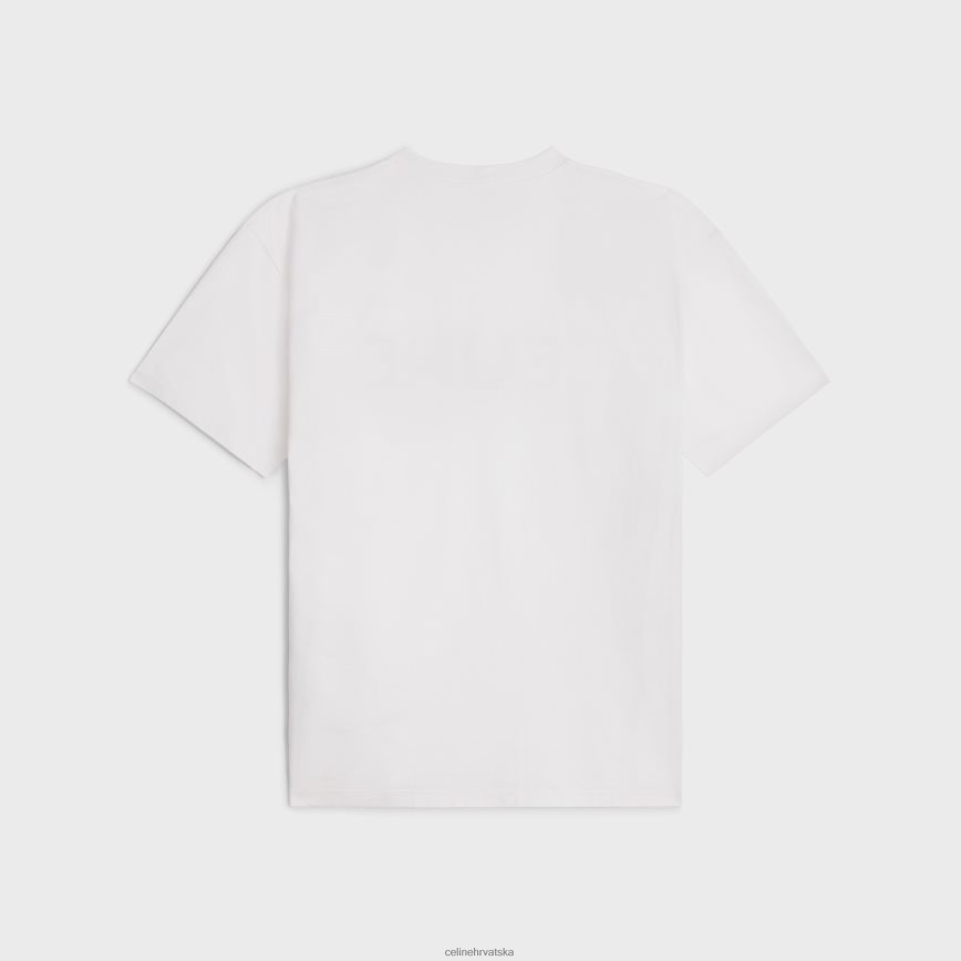 CELINE muškarci široka majica kratkih rukava od pamučnog žerseja kreda/crna odjeća 3WE2E1933