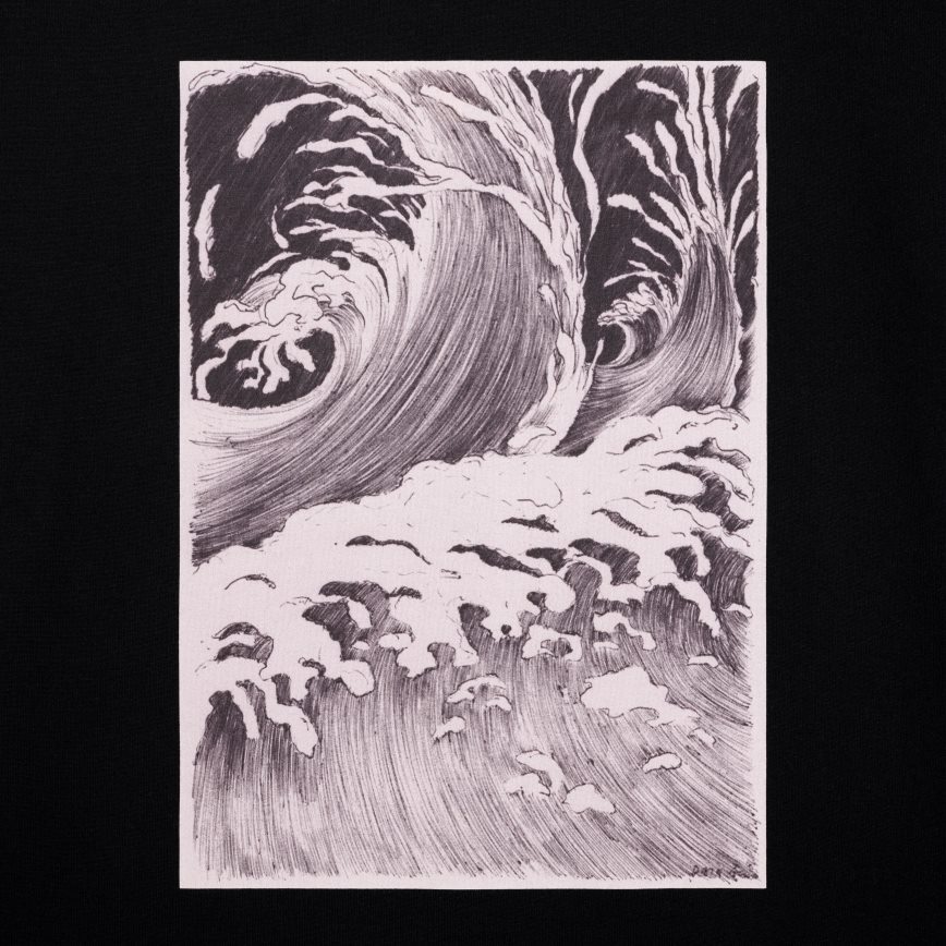 CELINE muškarci široka majica s valovima od pamučnog žerseja crno bijeli odjeća 3WE2E1925