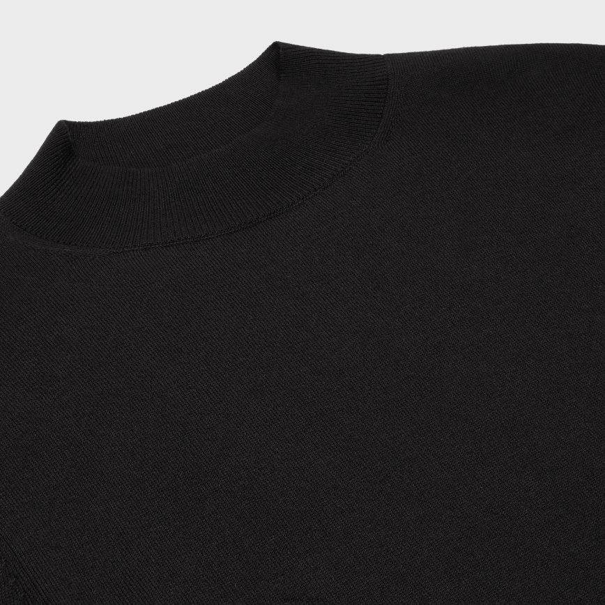 CELINE muškarci džemper s podignutim ovratnikom od merino pamuka crno odjeća 3WE2E1973