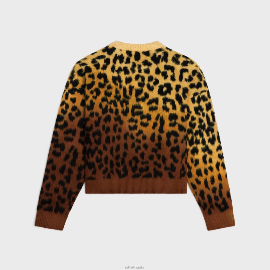 CELINE muškarci skraćeni džemper s okruglim izrezom od brušenog pamuka deva/brun odjeća 3WE2E1981