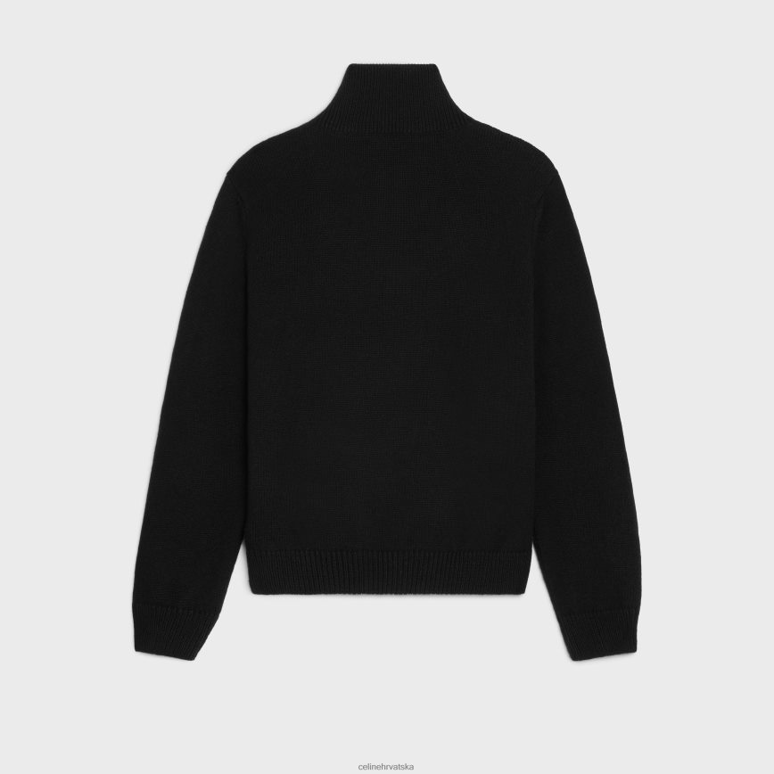 CELINE muškarci triomphe kamiondžija džemper od vune i kašmira crno/bijelo odjeća 3WE2E1794