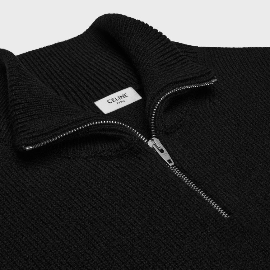 CELINE muškarci triomphe kamiondžija džemper od vune i kašmira crno/bijelo odjeća 3WE2E1794