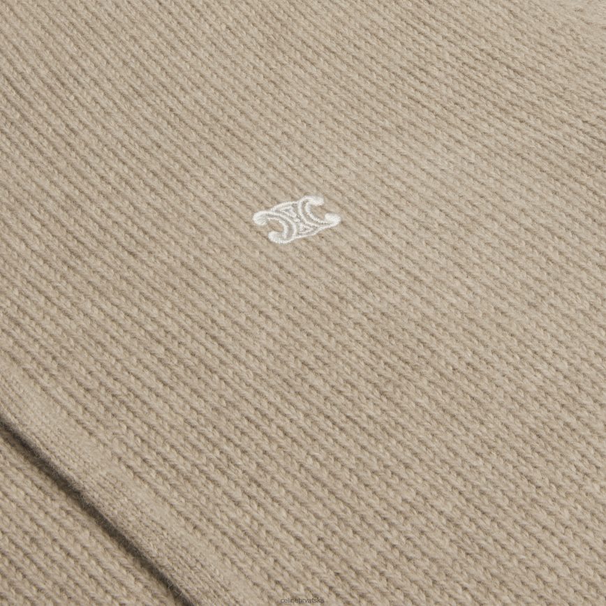 CELINE muškarci triomphe pulover s kapuljačom od vune i kašmira pijesak odjeća 3WE2E1803