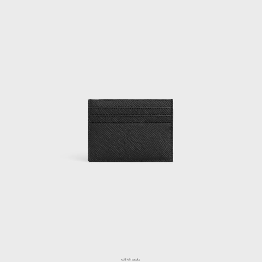 CELINE muškarci veliki držač za kartice od zrnaste teleće kože crno pribor 3WE2E2150