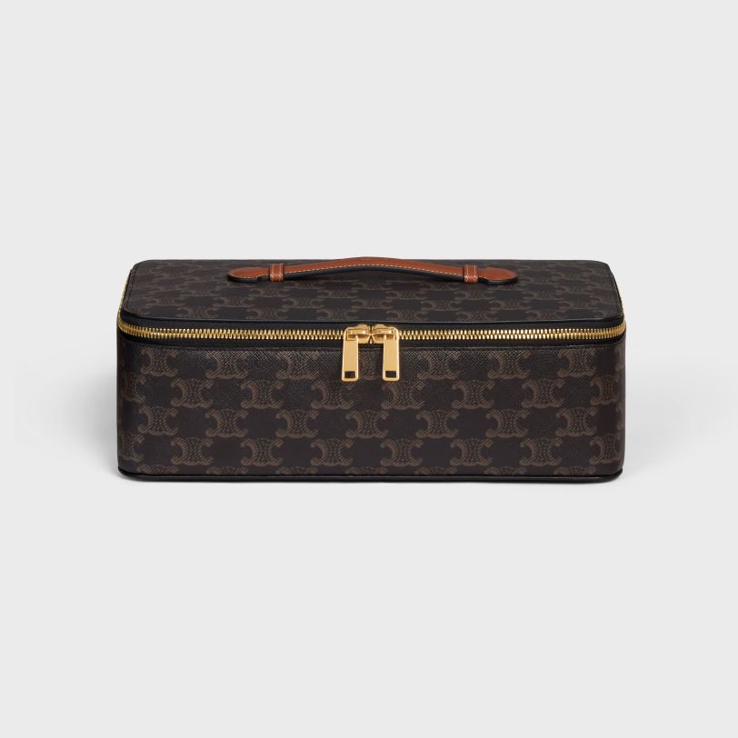 CELINE muškarci Velika torbica s gornjom ručkom od triomphe platna i teleće kože 3WED61589 pribor preplanuli ten